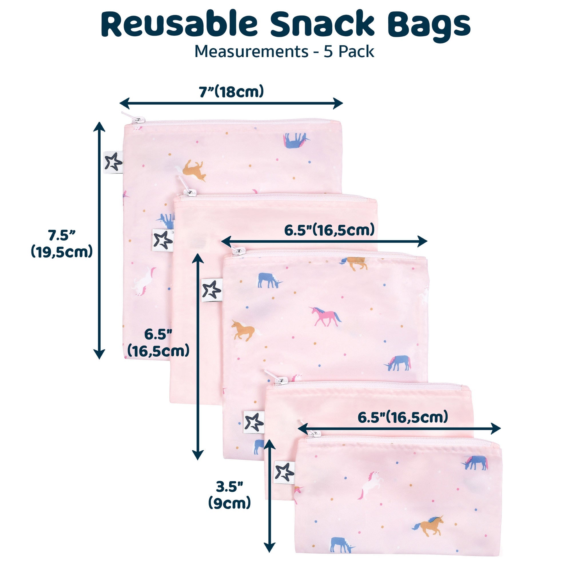 Reusable Snack Bags - 5pk