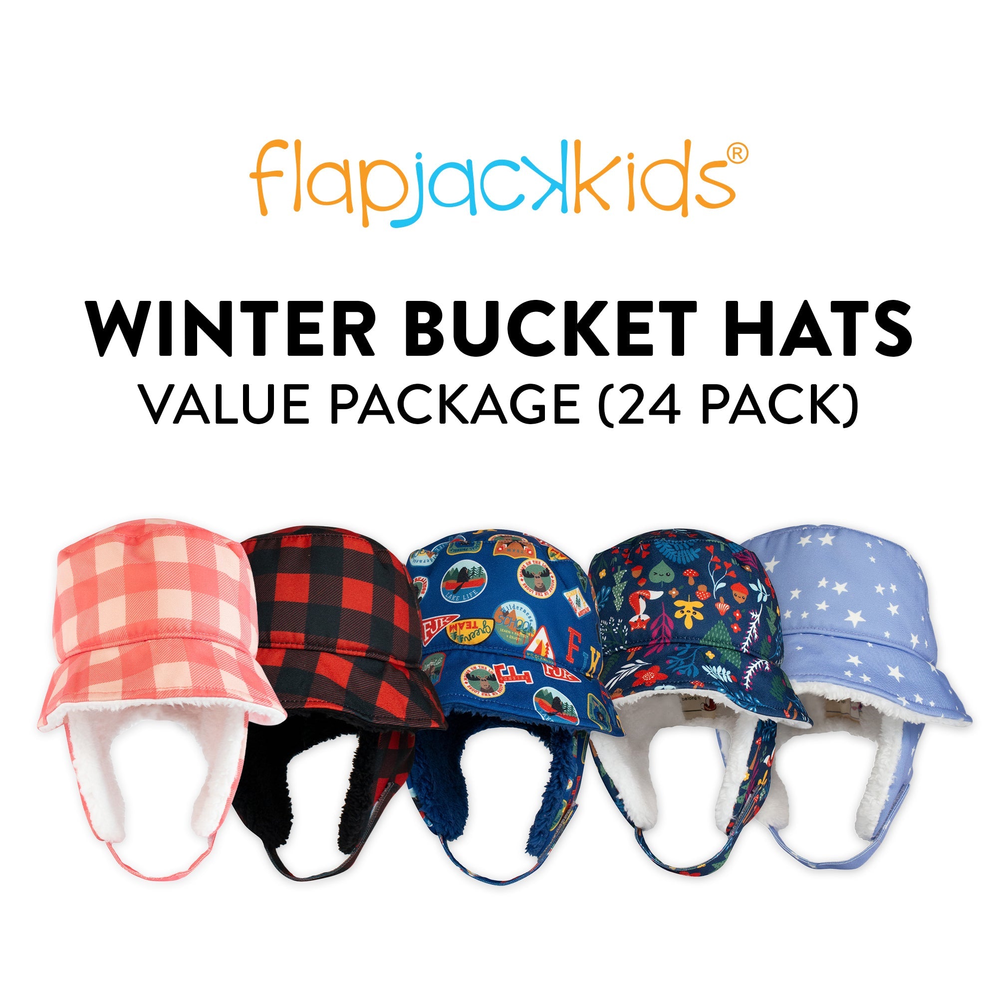 FlapJackKids - Winter Bucket Hats Package - 6% OFF with 24 Hat buy-in