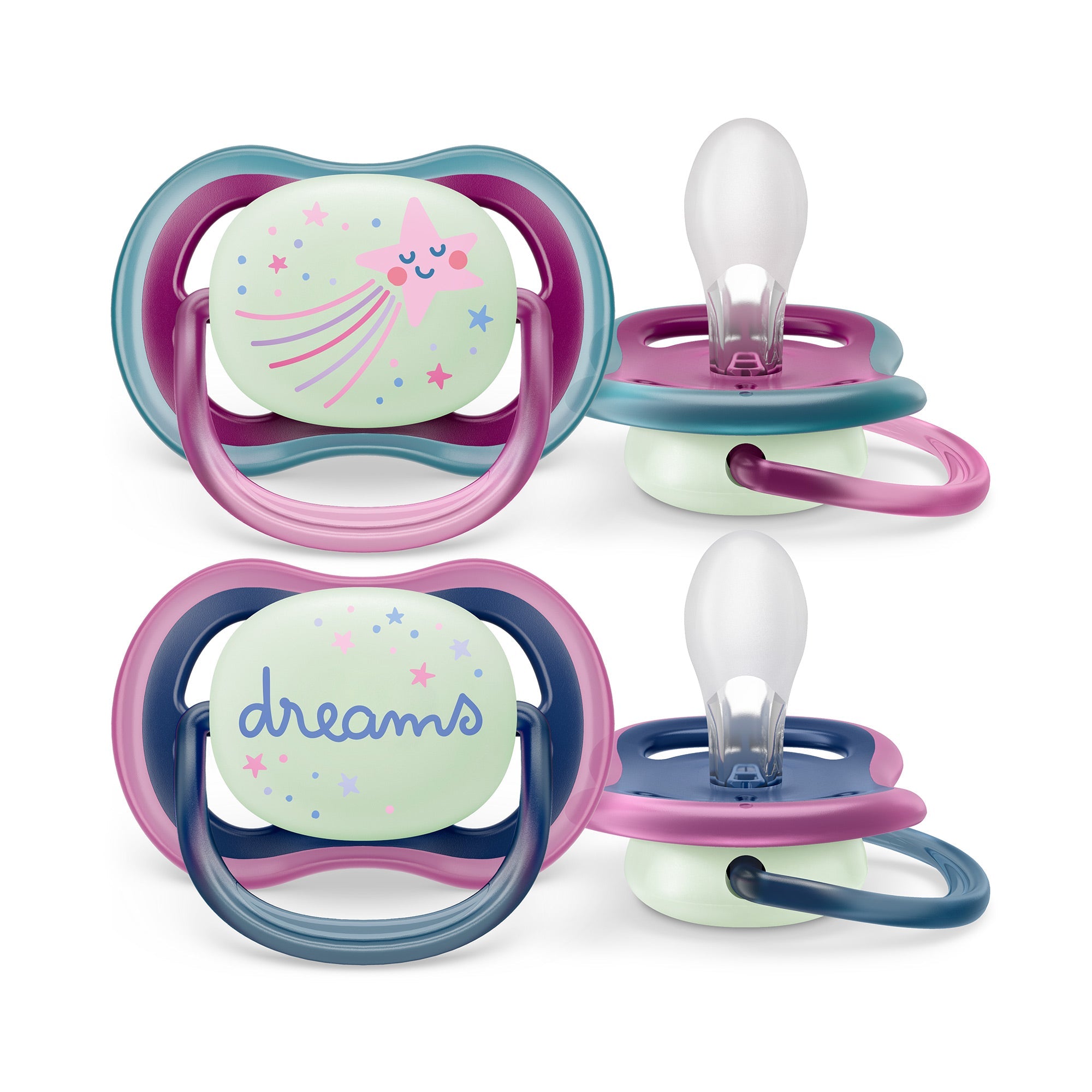 Ultra Air Pacifier Nighttime Glow - 2 Pack