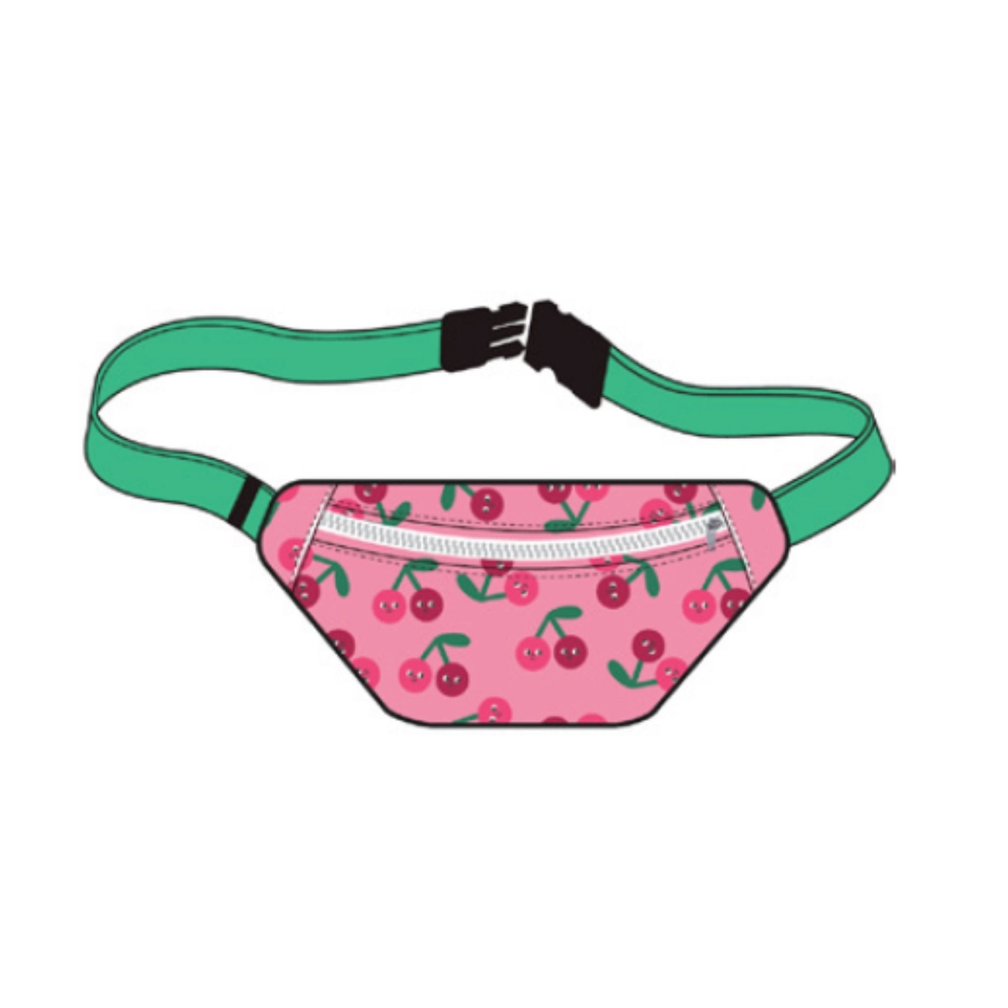 Printed Belted Bag - Cherry