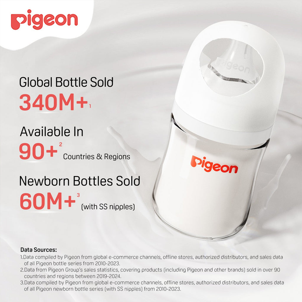 Glass Bottle 8oz with M Nipple (3M+)