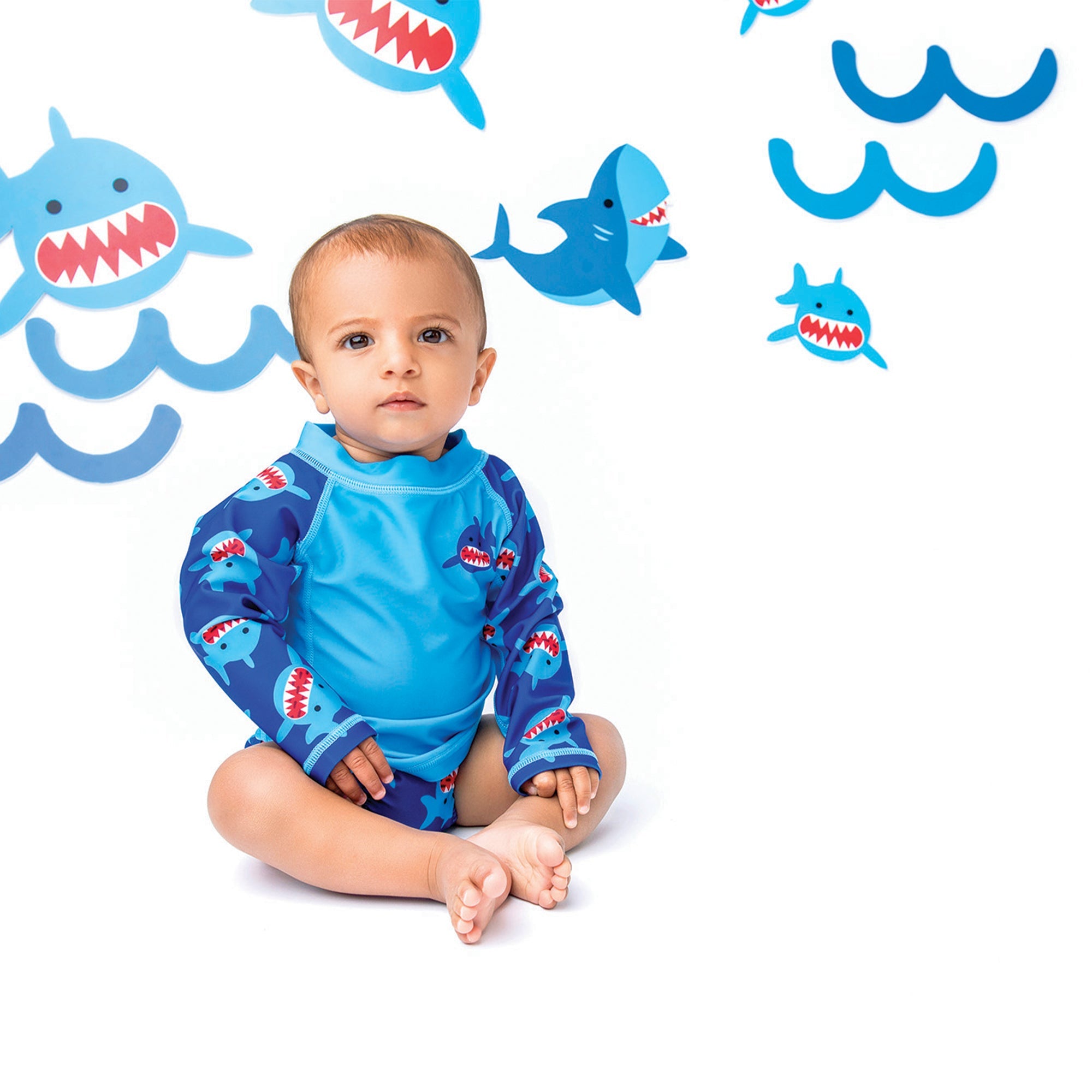 Long Sleeve Baby UPF50+ Rashguard Swim Top