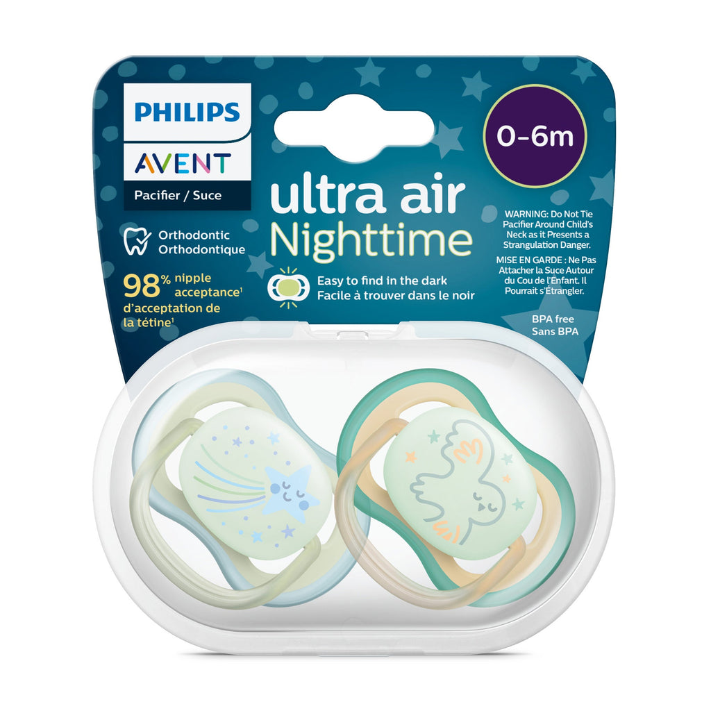 Ultra Air Pacifier Nighttime Glow - 2 Pack