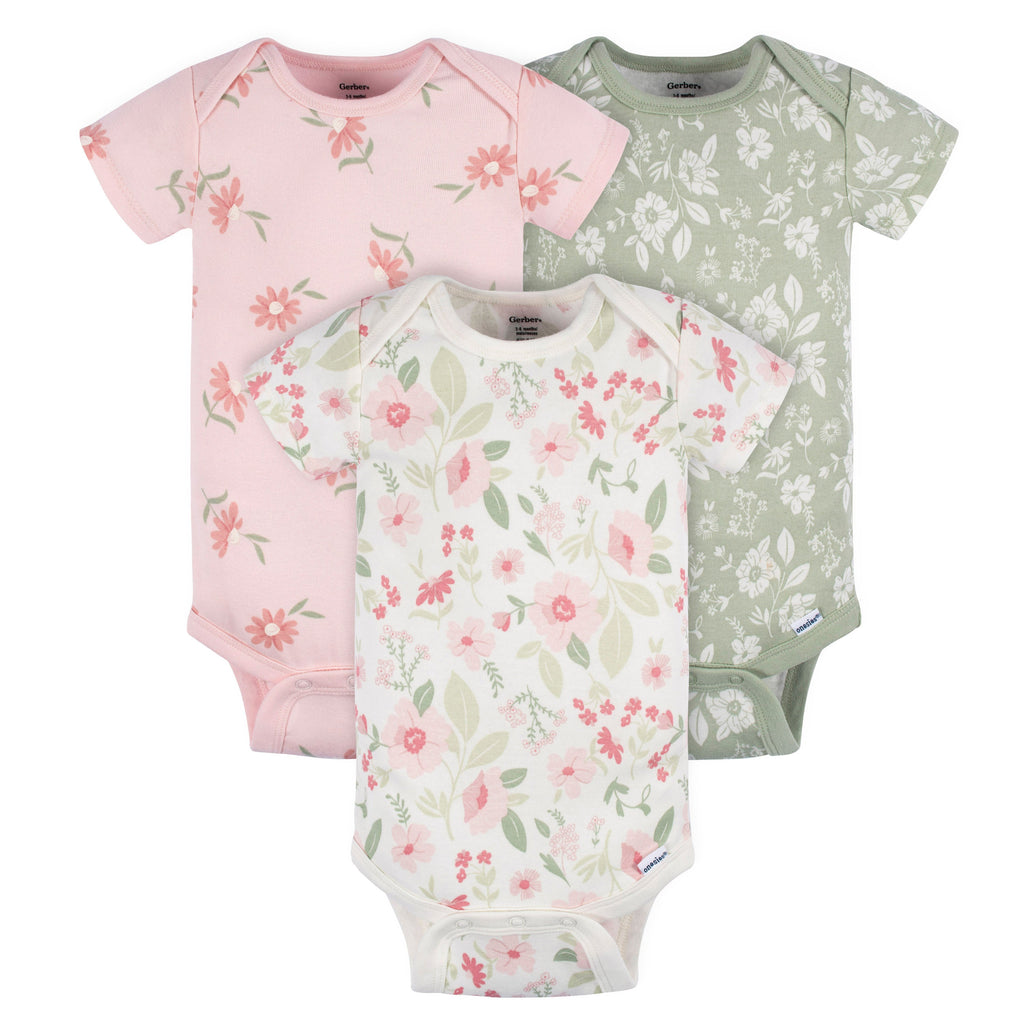 Short Sleeve Bodysuit Onesies - 3pk