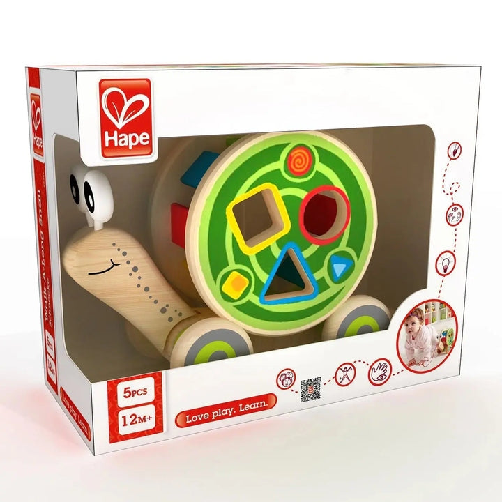 Walk-A-Long Snail Toddler Wooden Pull Toy - Hape