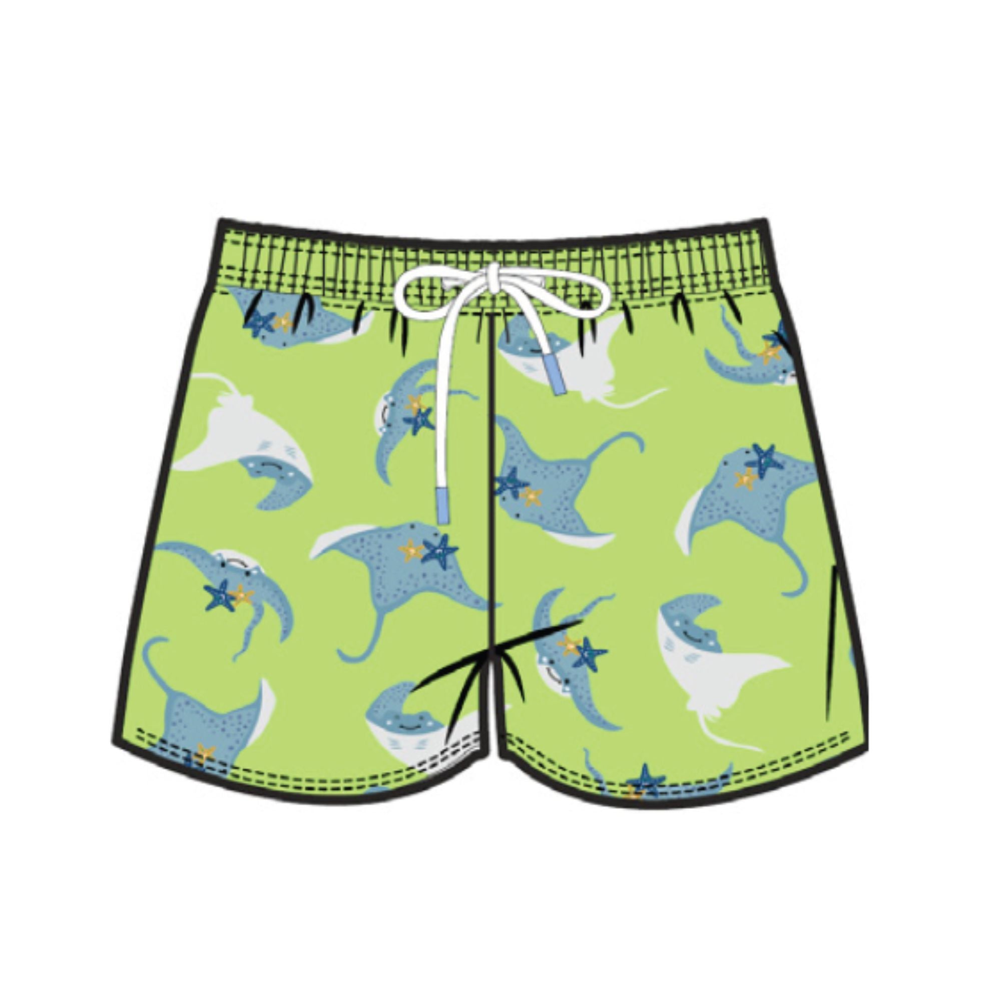 Printed Swim Shorts - Sid the Stingray