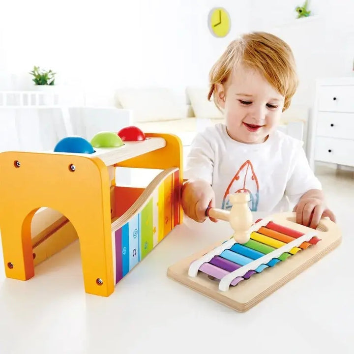 Pound & Tap Bench with Slide Out Xylophone Hape