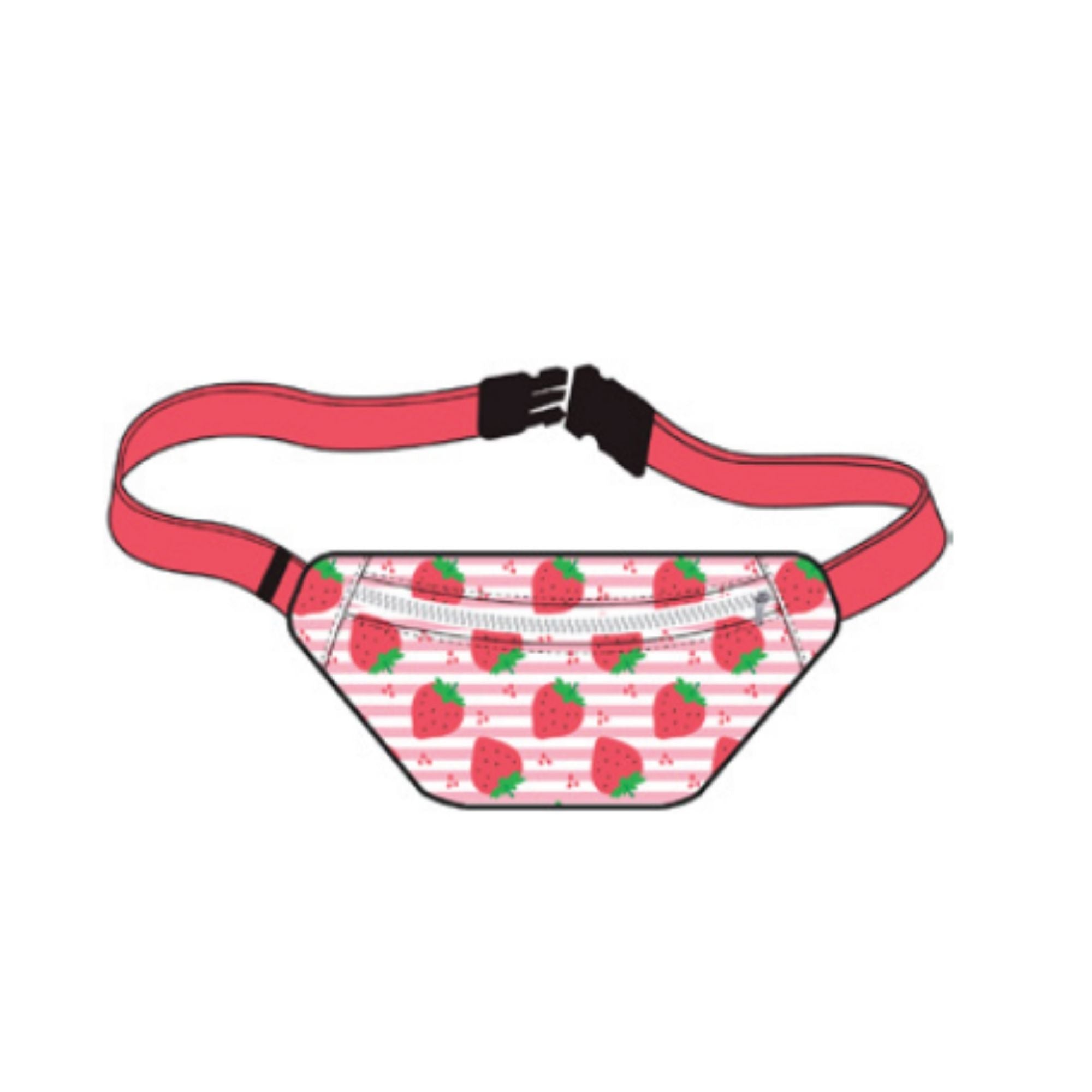 Printed Belted Bag - Strawberry