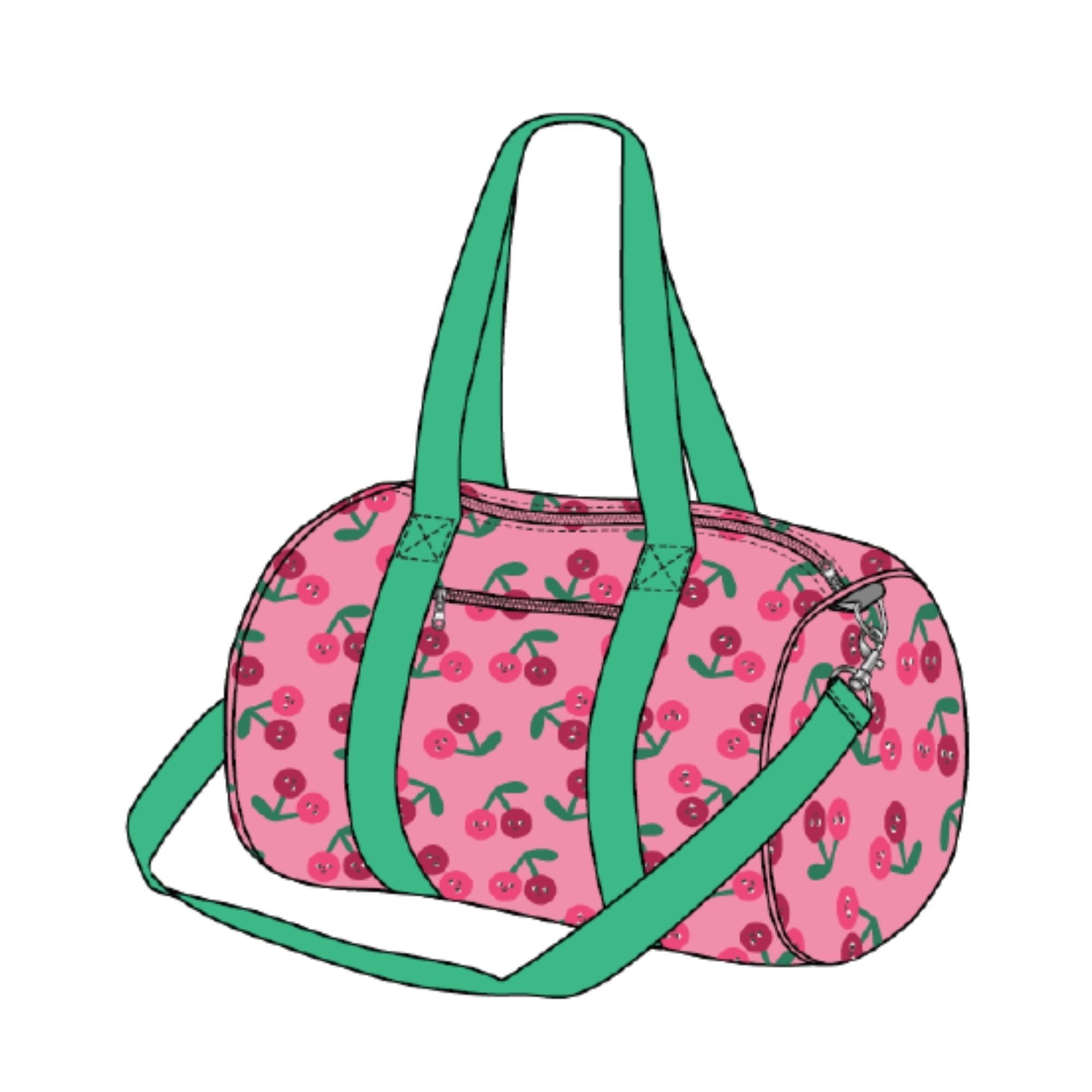 Printed Duffel Bag - Cherry