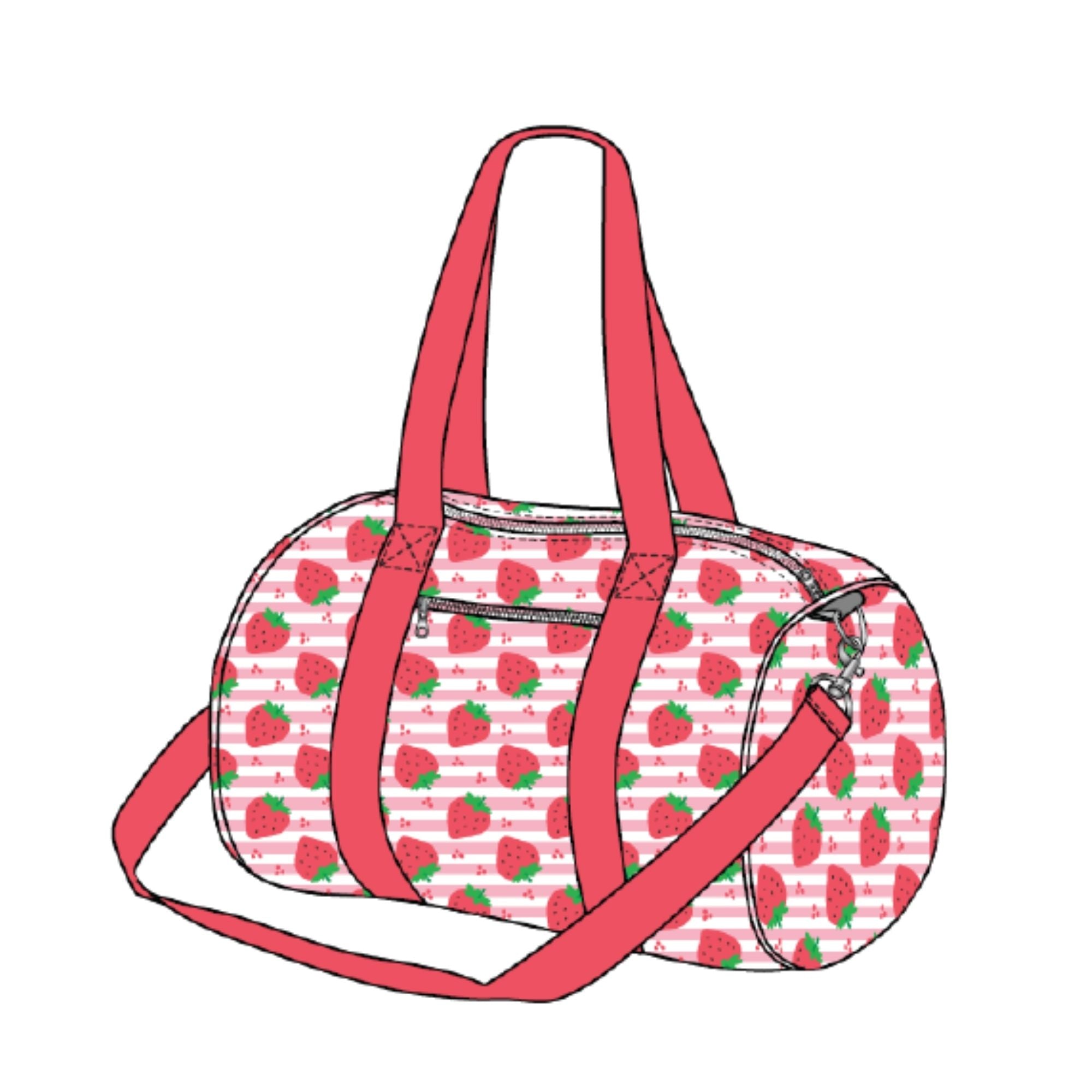 Printed Duffel Bag - Strawberry