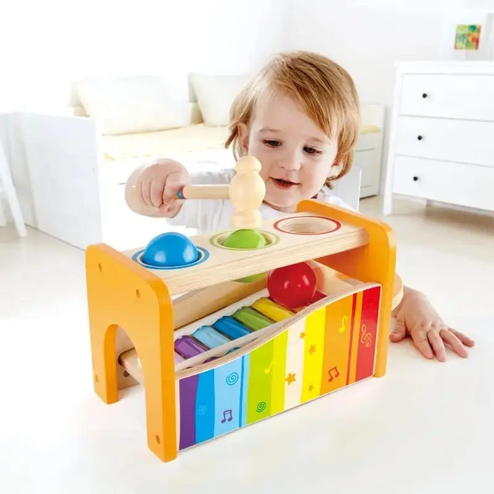 Pound & Tap Bench with Slide Out Xylophone Hape