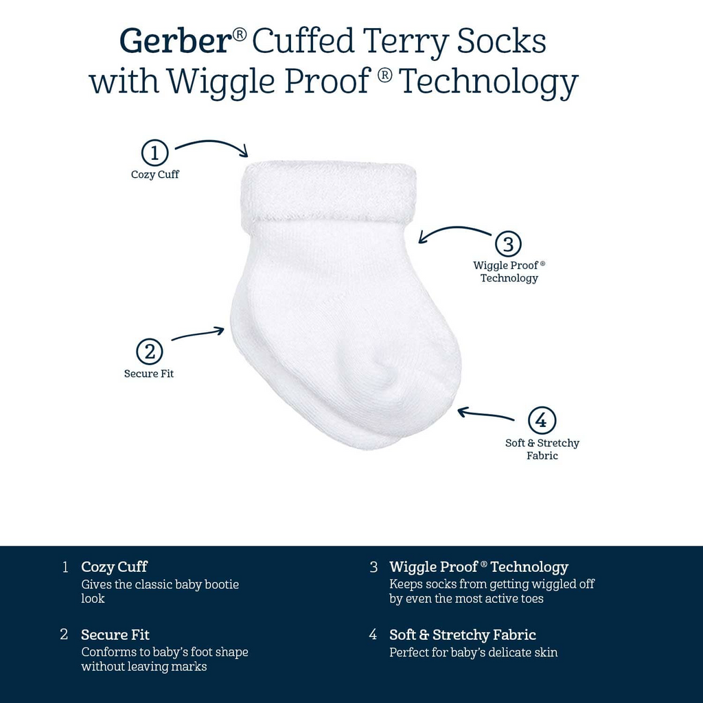 Gerber - WHITE - 6pk Socks