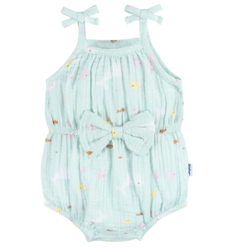 Gerber Romper with Bow Girl Ocean