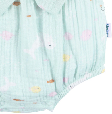 Gerber Romper with Bow Girl Ocean