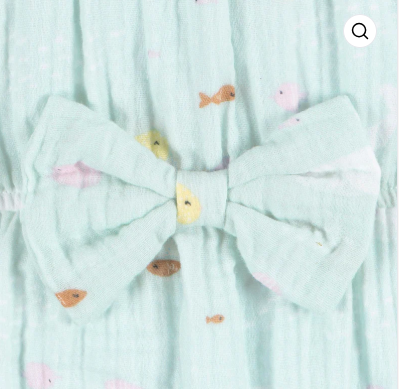 Gerber Romper with Bow Girl Ocean