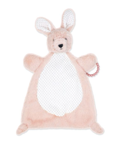 Jesse + Lulu Pink Bunny Soft Baby Plush Activity Toy