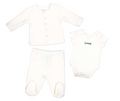 Neutral 3pc Quilted Jacket Set: Loved White