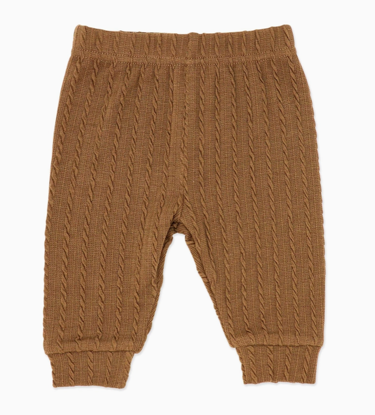 Neutral 3 Piece Jacquard Ribbed Set: Brown