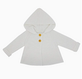 White Textured Knit Hooded Sweater