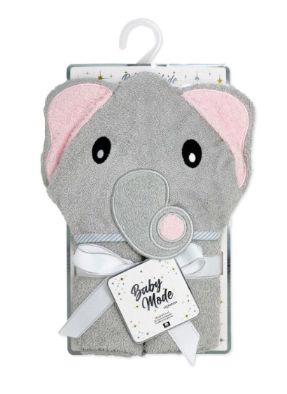 Grey Elephant Hooded Towel