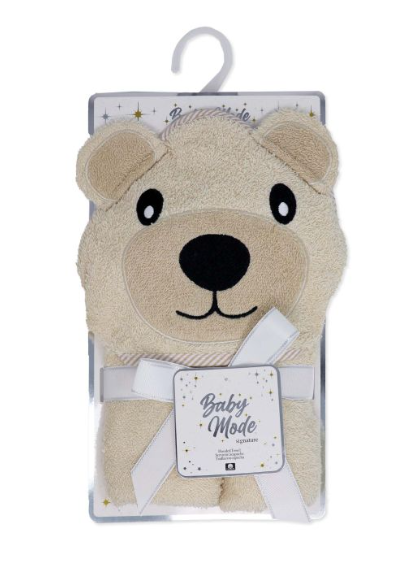 Tan Bear Hooded Towel