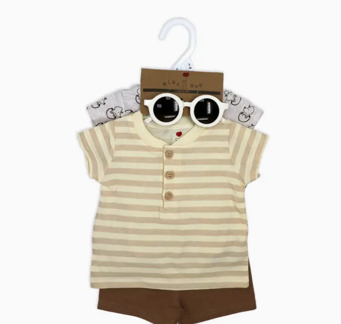 Boys 4 Piece Short Set: Dinosaur