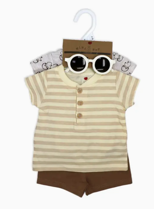 Boys 4 Piece Short Set: Dinosaur
