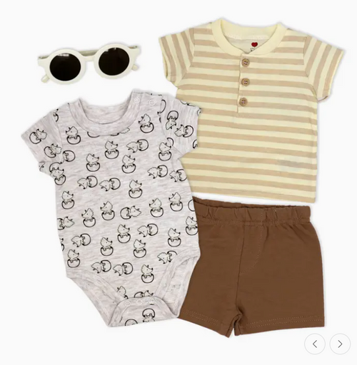 Boys 4 Piece Short Set: Dinosaur