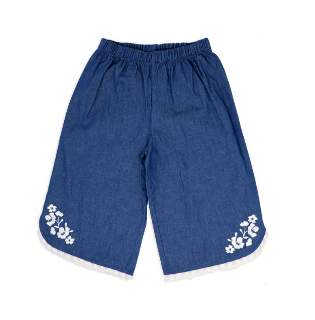 Girls 3 Piece Pant Set : Blue Floral
