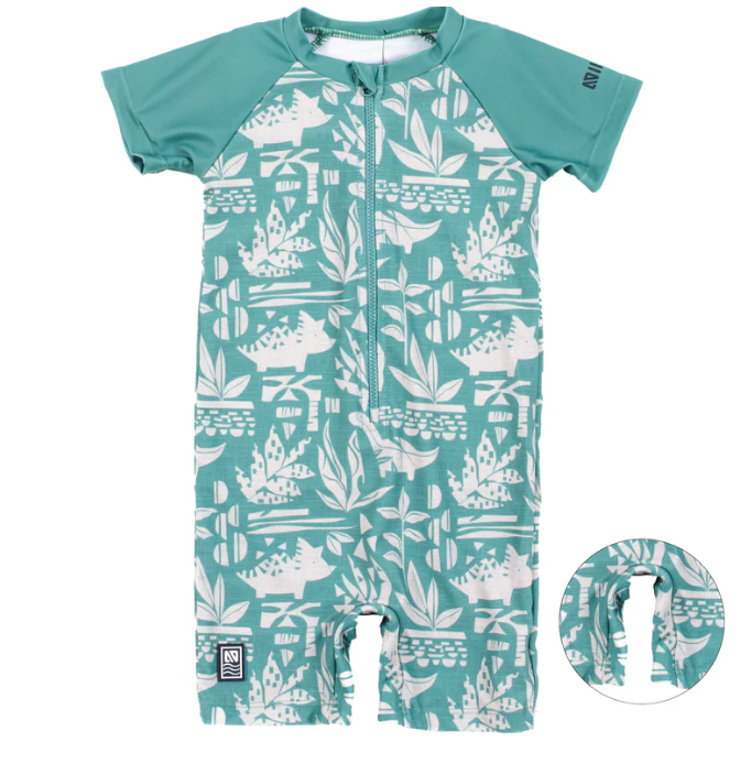 Baby Boy Green One-Piece Dermo-Protective Swimsuit