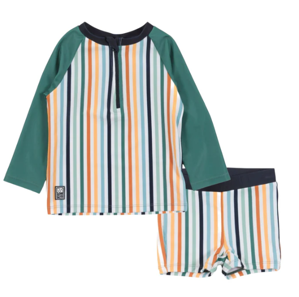 Baby Boy Green Two-Piece UV Swimsuit