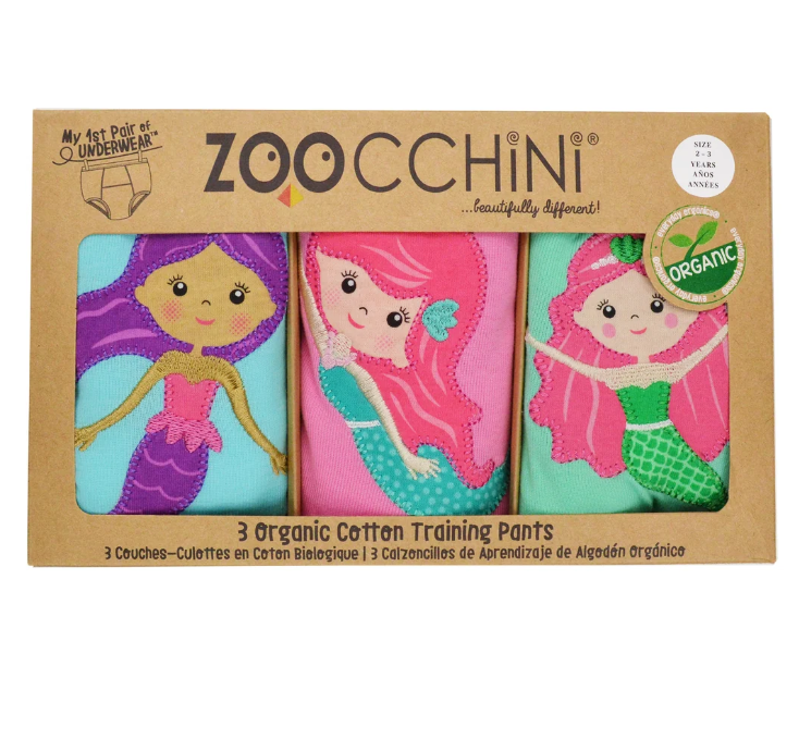 Organic Cotton 3 Piece Potty Training Pants - Mermaids