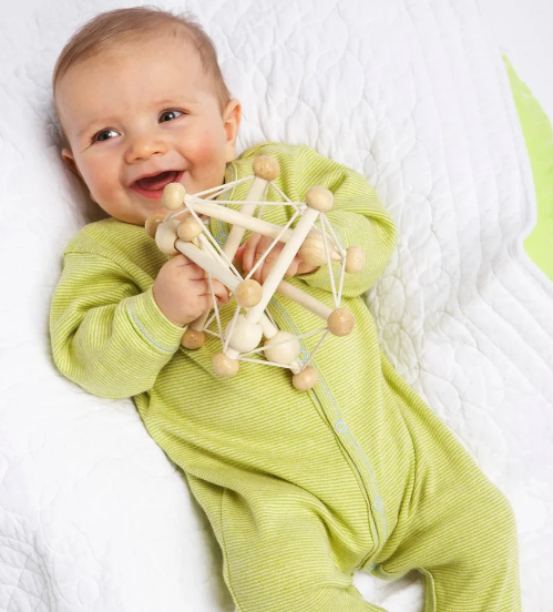 Manhattan Toy - Skwish Rattle + Teether Activity Toy - Natural