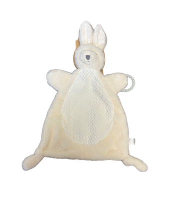 Jesse + Lulu Cream Bunny Soft Baby Plush Activity Toy