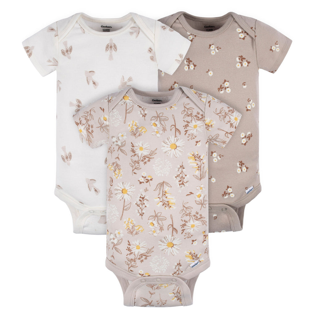 Short Sleeve Bodysuit Onesies - 3pk
