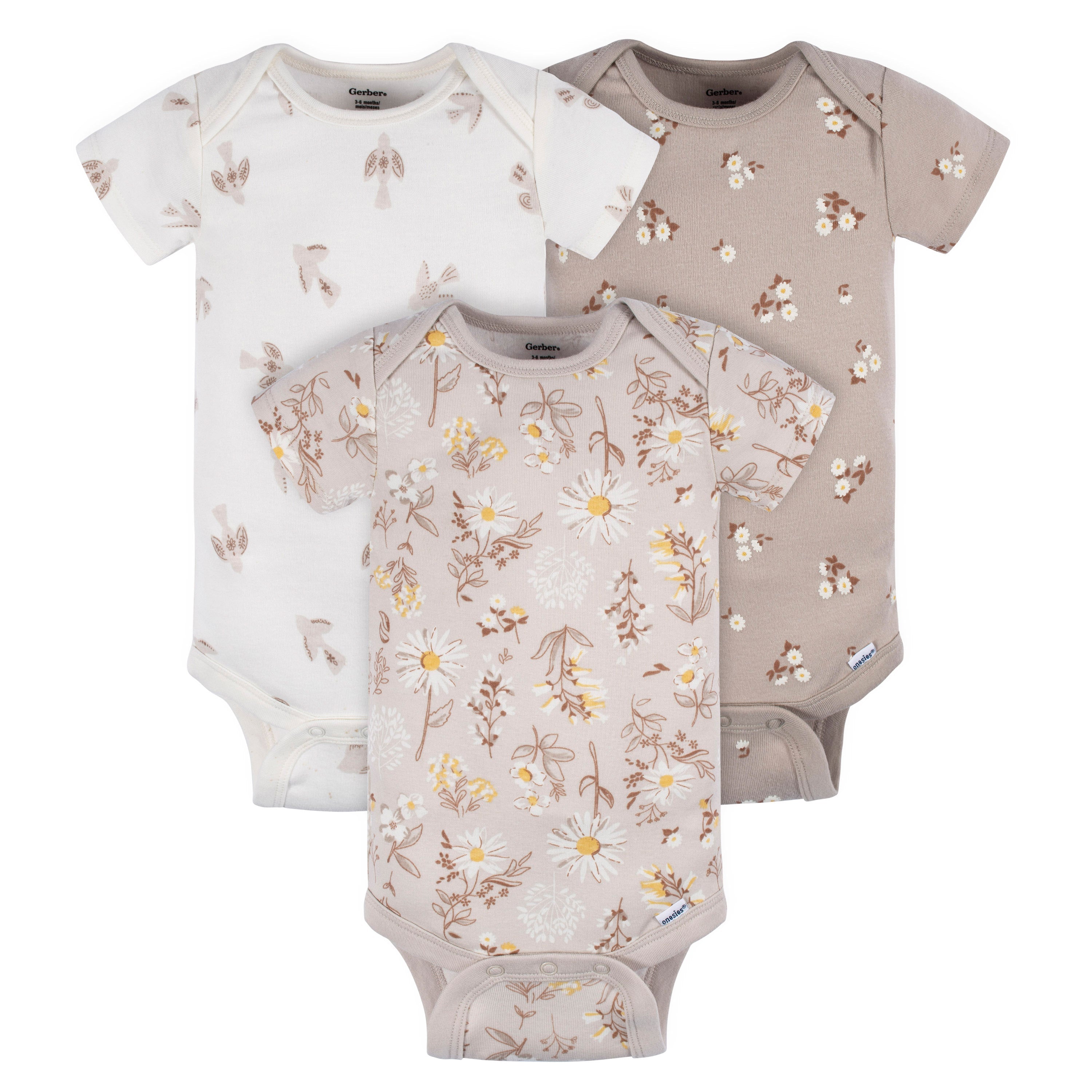 Short Sleeve Bodysuit Onesies - 3pk