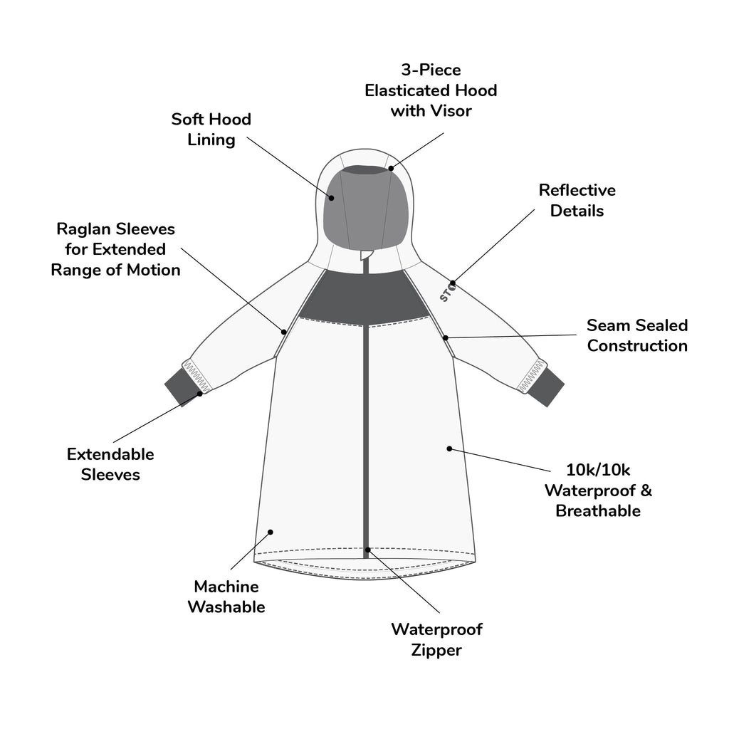 Waterproof Rain Jacket for Babies, Toddlers and Kids