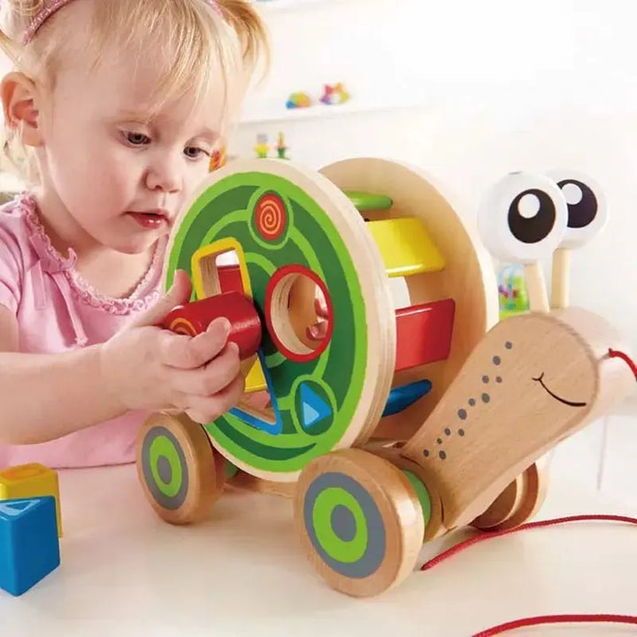 Walk-A-Long Snail Toddler Wooden Pull Toy - Hape