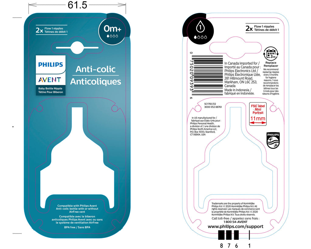 Anti-colic Baby Bottle Nipple - 2 pack