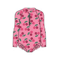 Rashguard Ruffled 1Pc Swimsuit - Cherry