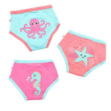 Organic Potty Training Pants (3pk) - Ocean/Girl