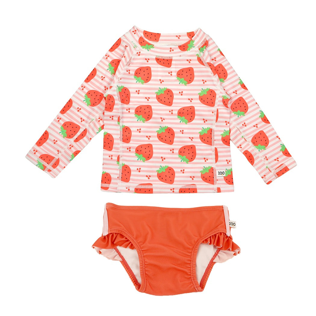 Rashguard Swim Top + Bikini Bottom Set